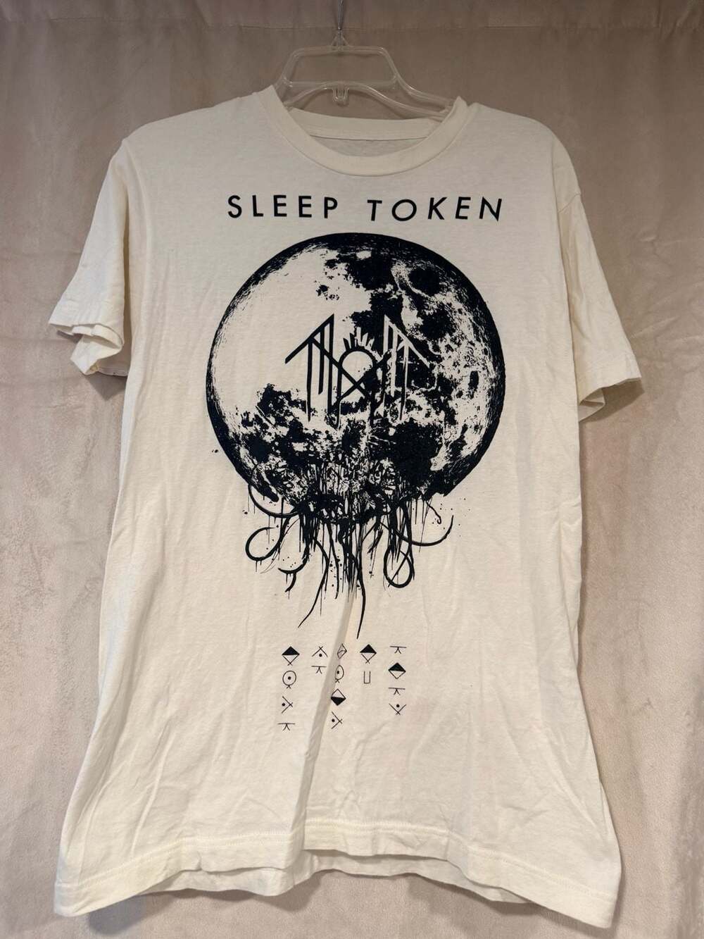 Sleep Token Take Me Back To Eden Tracklist T-Shirt Size Medium - small stain